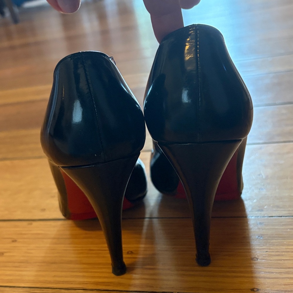 Christian Louboutin Black Leather Heels - Picture 2 of 11